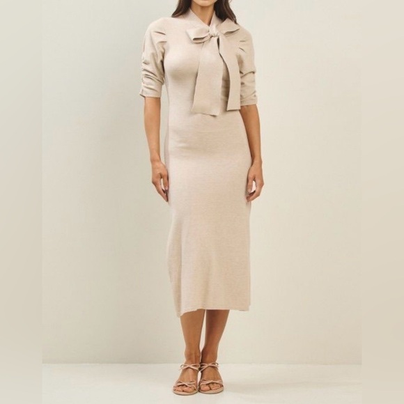 Able Dresses & Skirts - ABLE Knit Sweater Dress with Bow Tie Neck | M | NWT